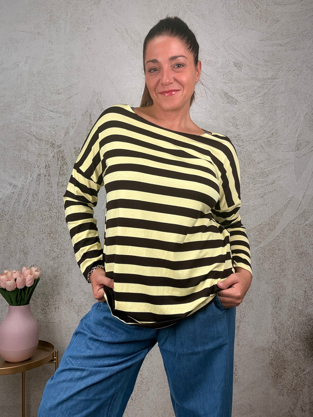 T-shirt Basic riga larga