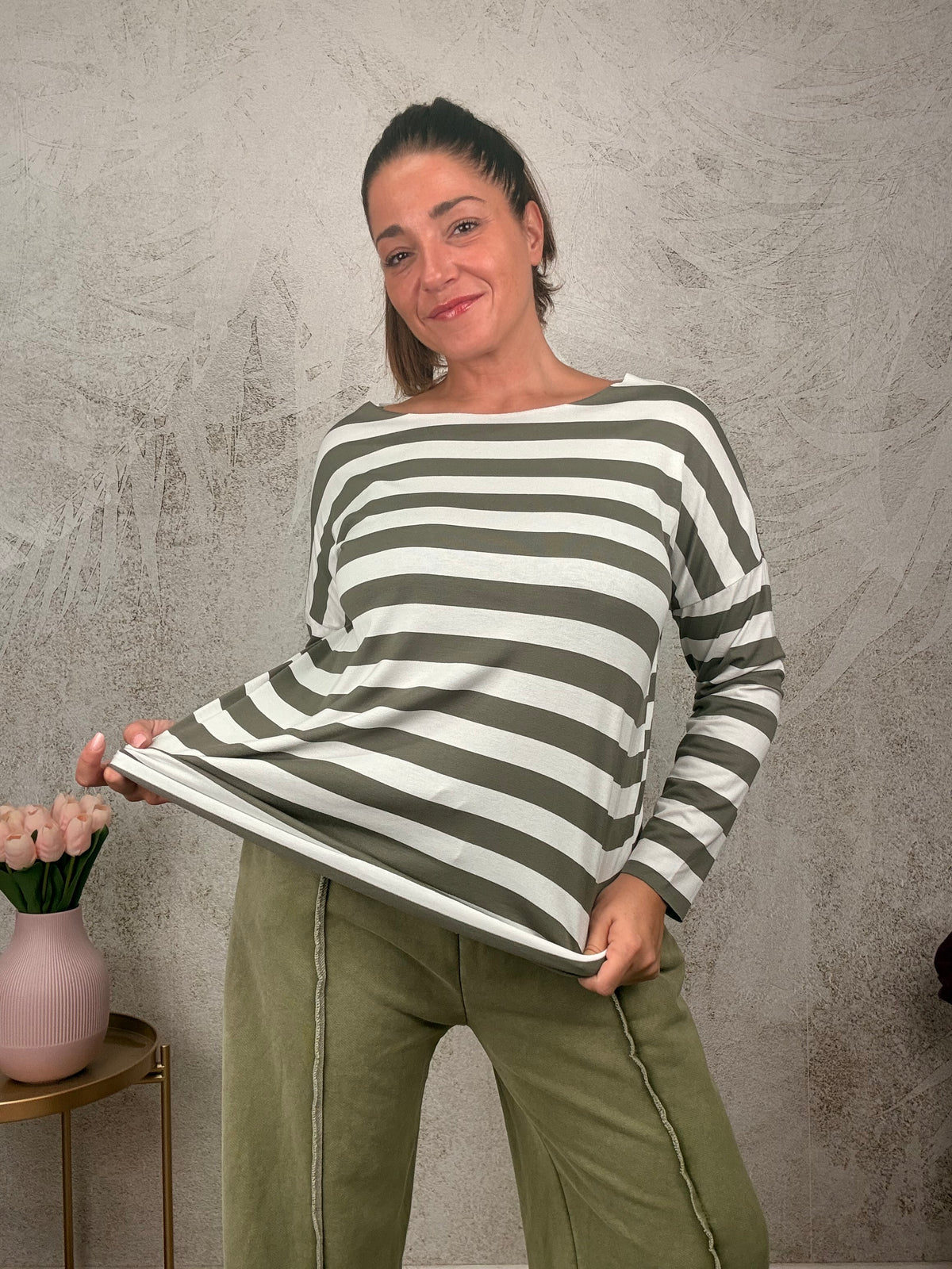 T-shirt Basic riga larga
