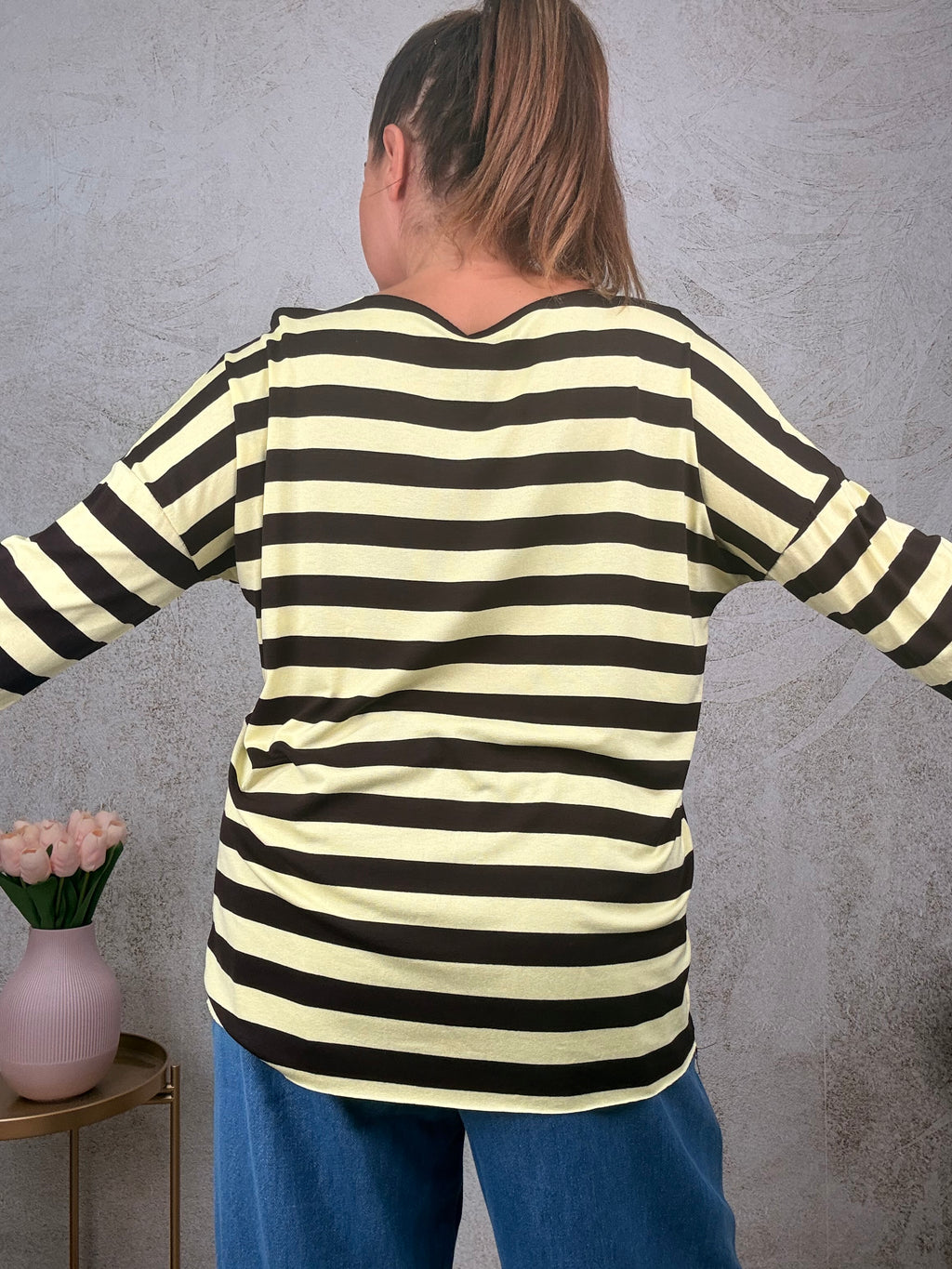 T-shirt Basic riga larga