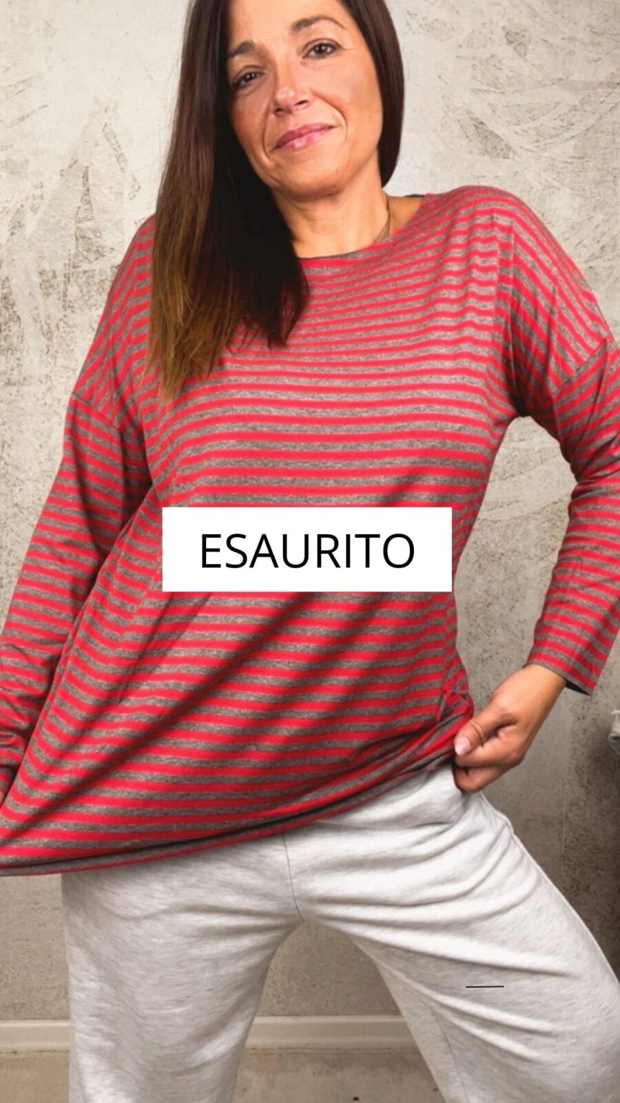 T-shirt Francy grigio/rosso