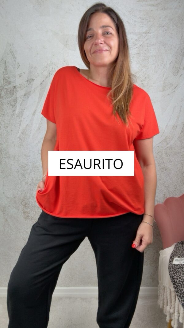 T-shirt basic rosso aranciato