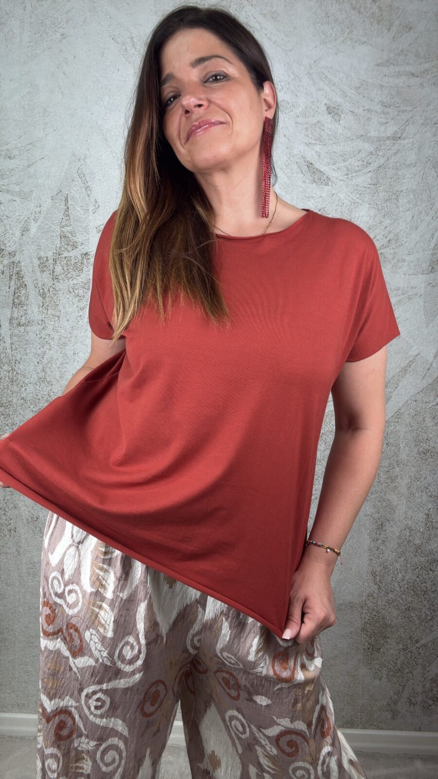 T-shirt basic ruggine