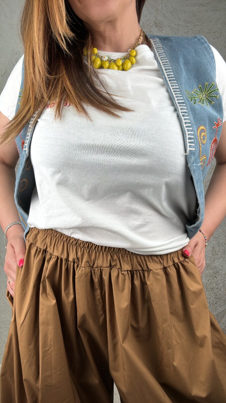 Pantalone Aria caramello - immagine 2