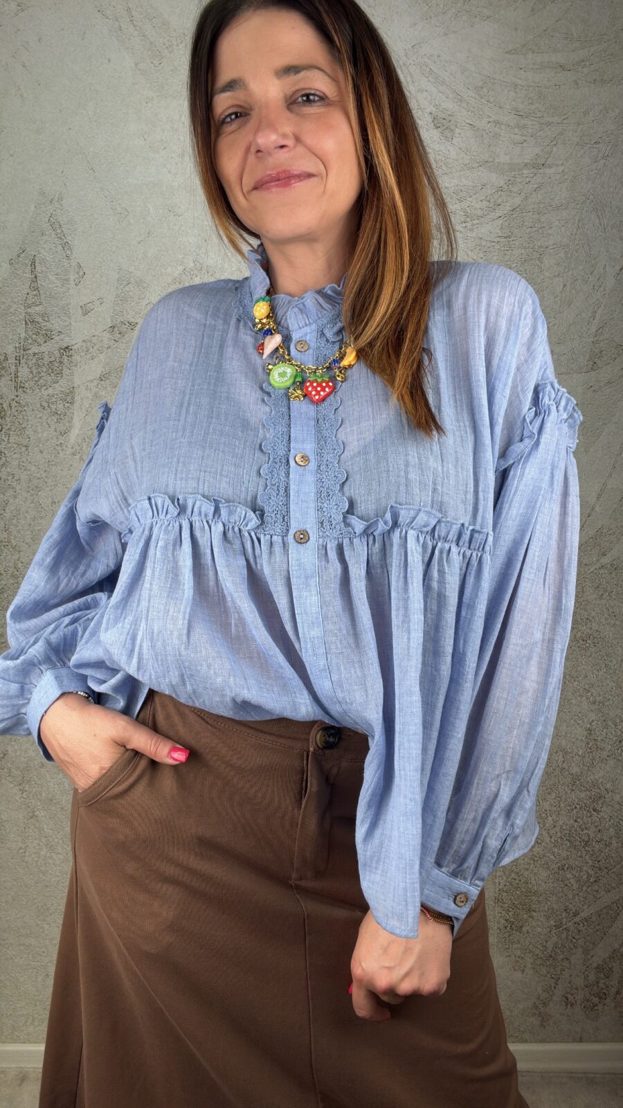 Camicia Atena cielo - immagine 2