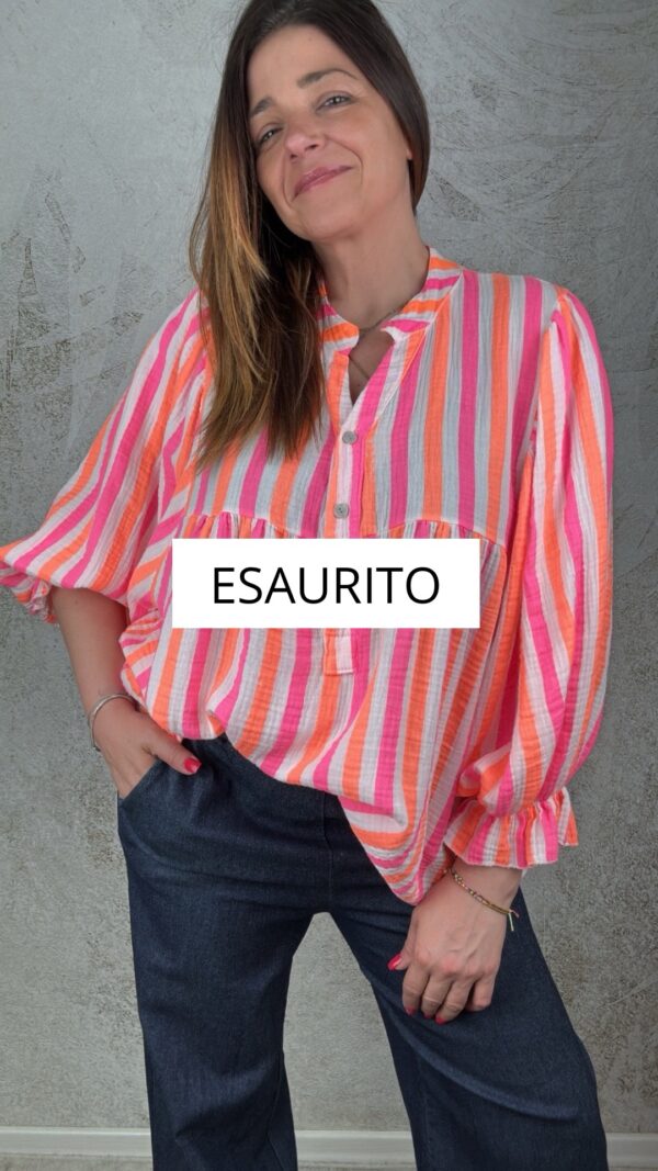 Camicia Agata arancio/fucsia