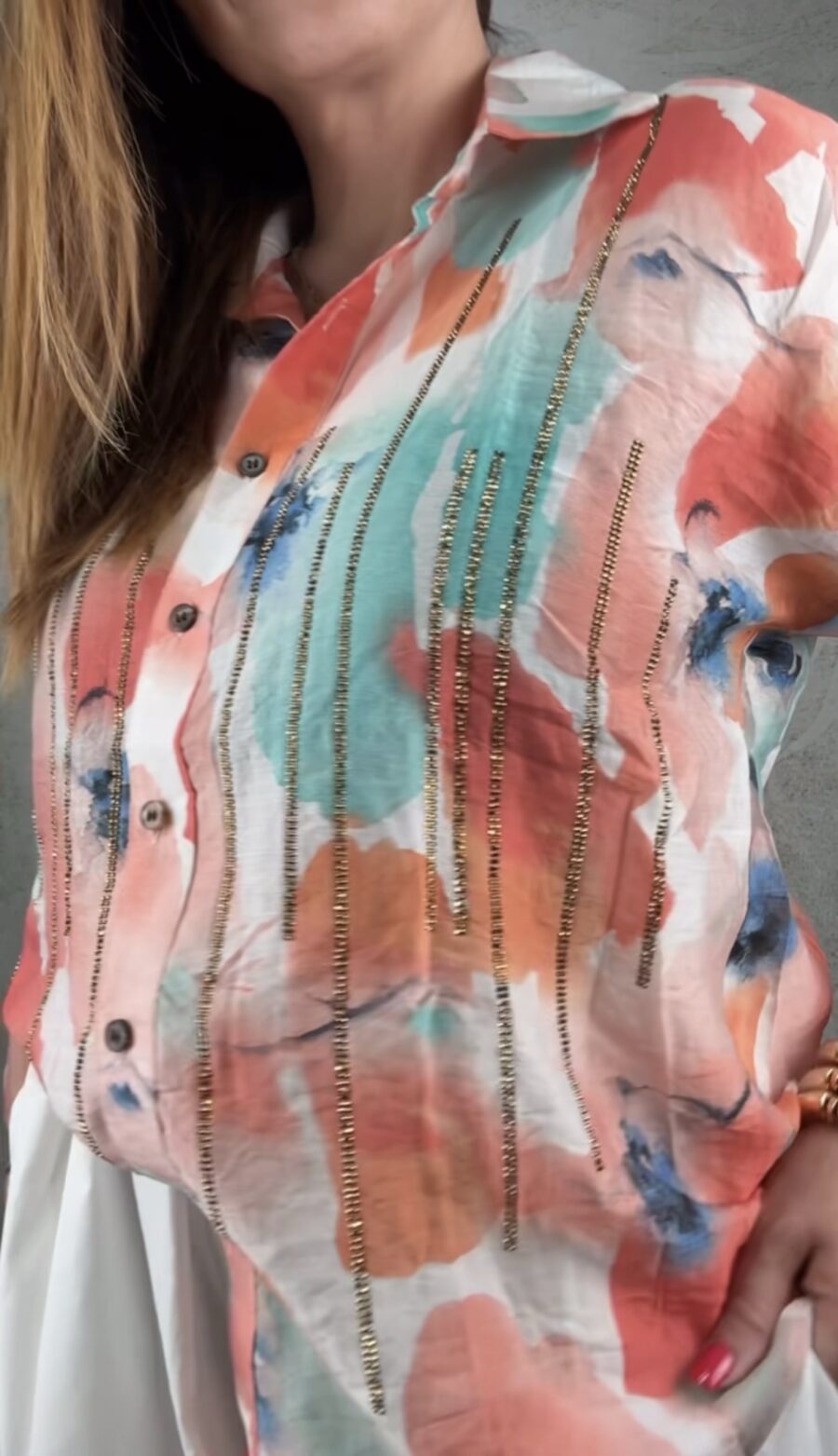 Camicia Fiorella corallo - immagine 3