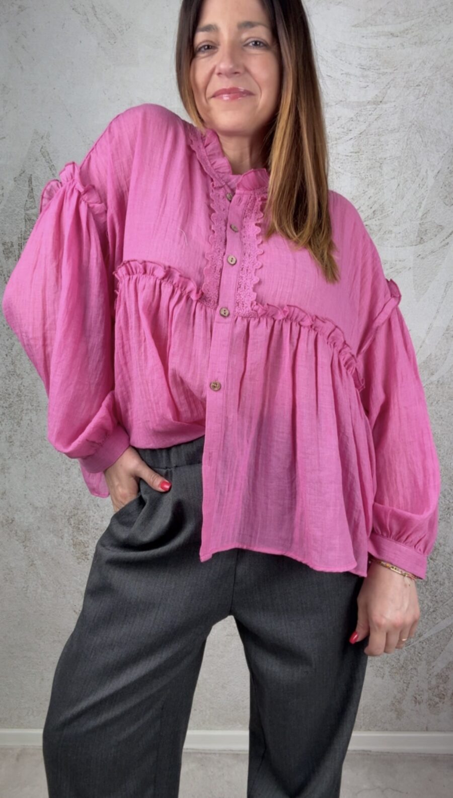 Camicia Atena fucsia - immagine 4