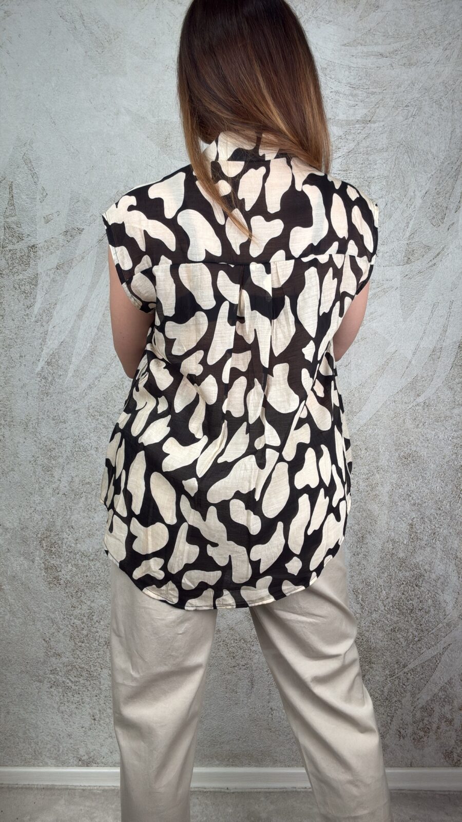Camicia Veronica nero/beige - immagine 4