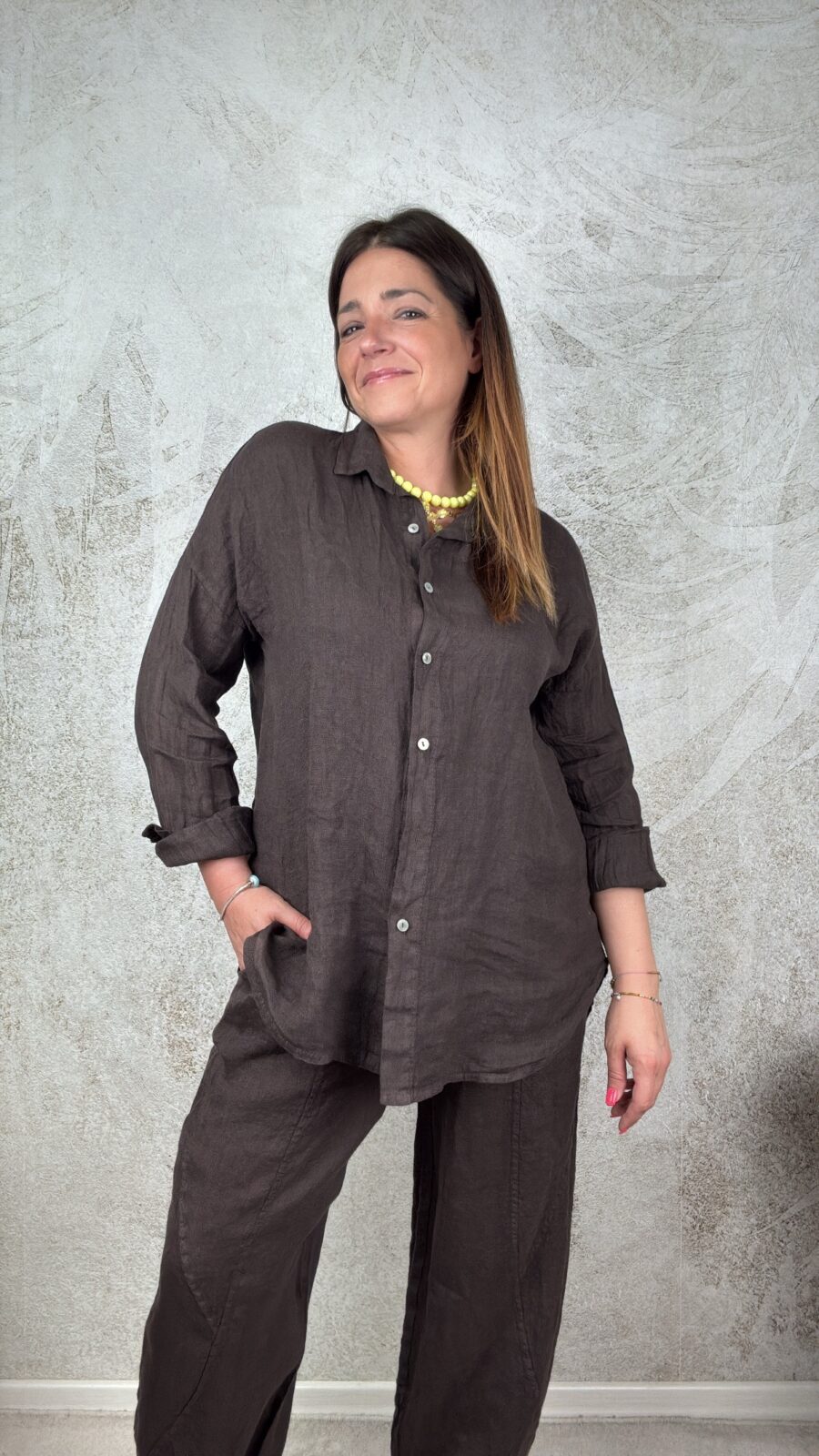 Camicia Valeria cioccolato - immagine 2