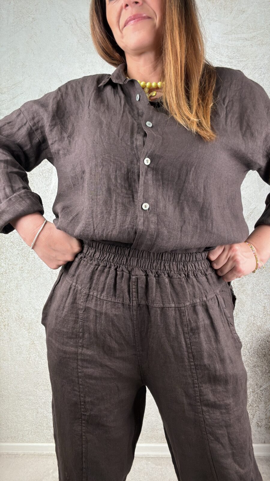 Pantalone Valeria cioccolato - immagine 3