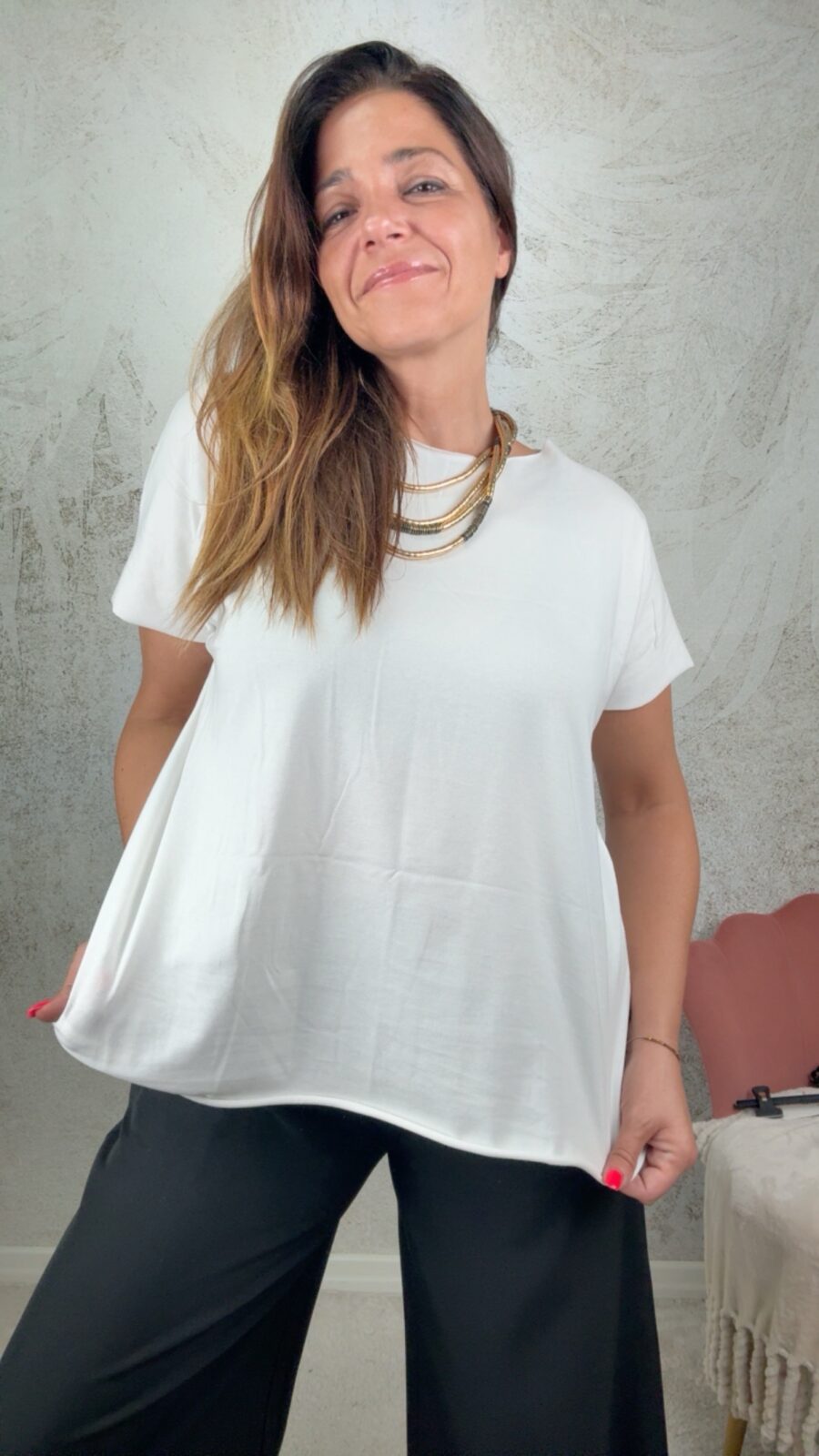 T-shirt basic bianco - immagine 2