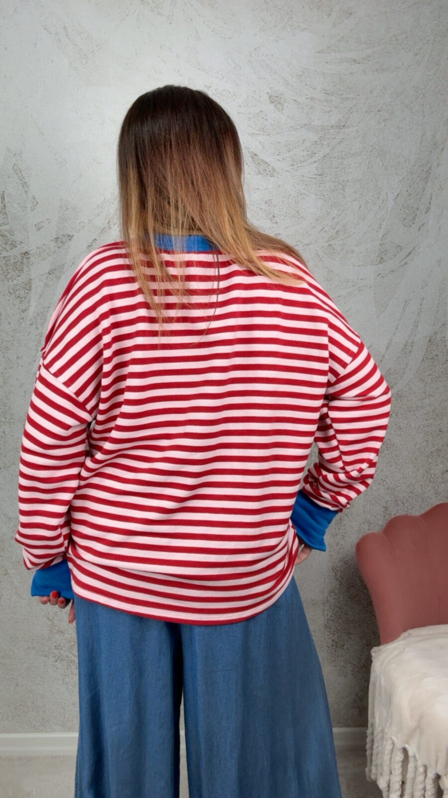 Felpa Thaila rosa/rosso - immagine 4