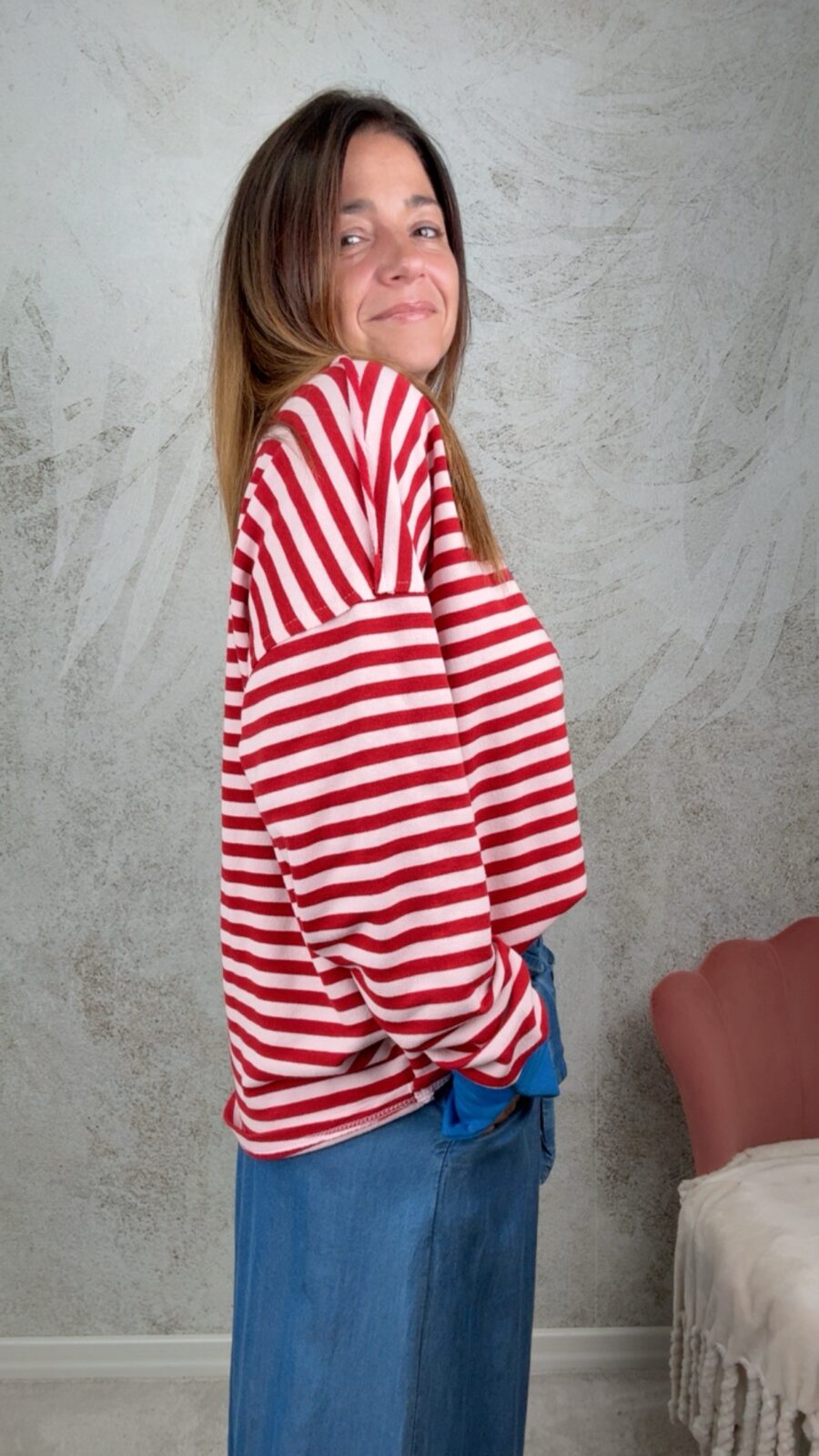 Felpa Thaila rosa/rosso - immagine 5