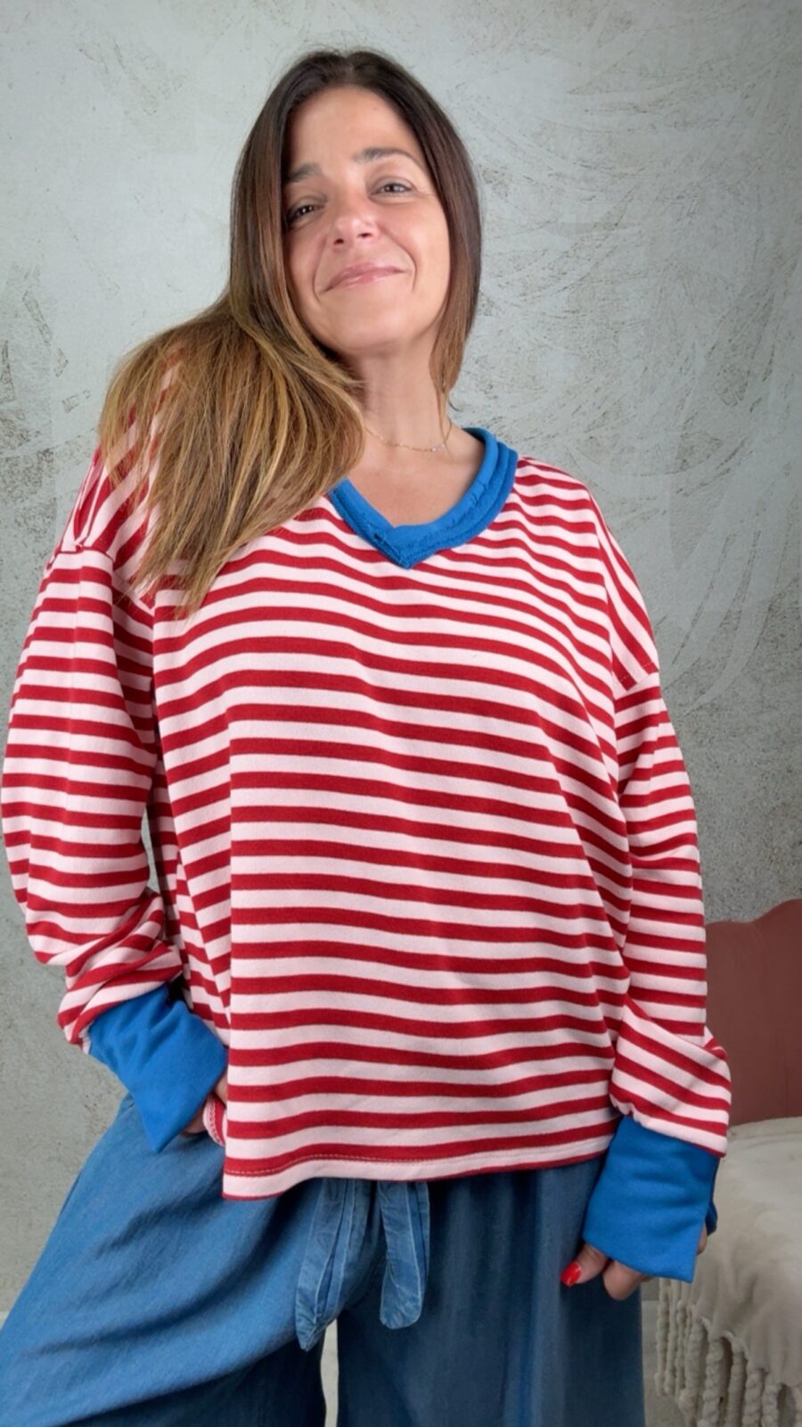 Felpa Thaila rosa/rosso - immagine 3