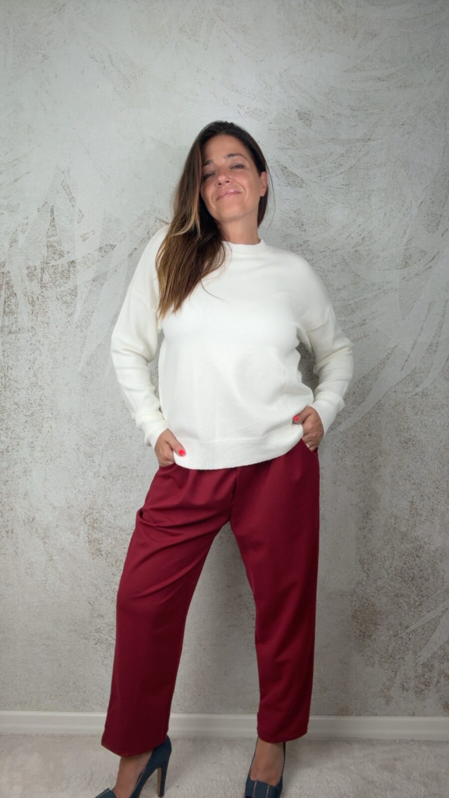 Pantalone Virginia bordeaux