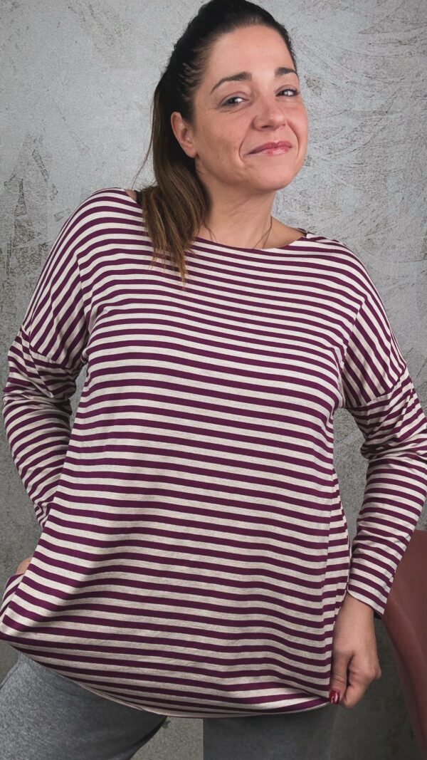 T-shirt Francy beige/melanzana