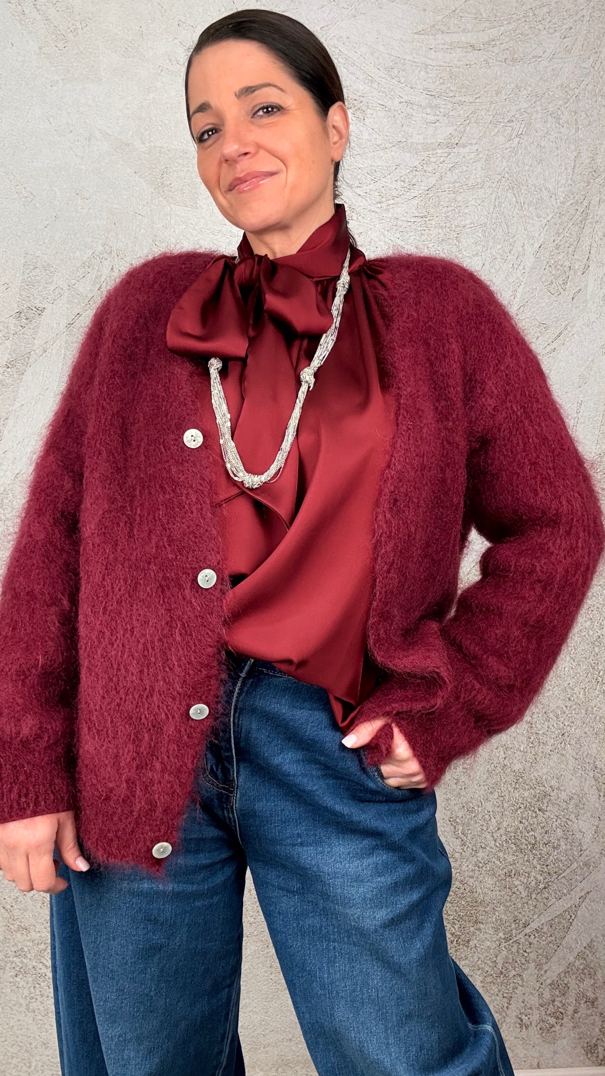 Cardigan Lucilla vinaccia