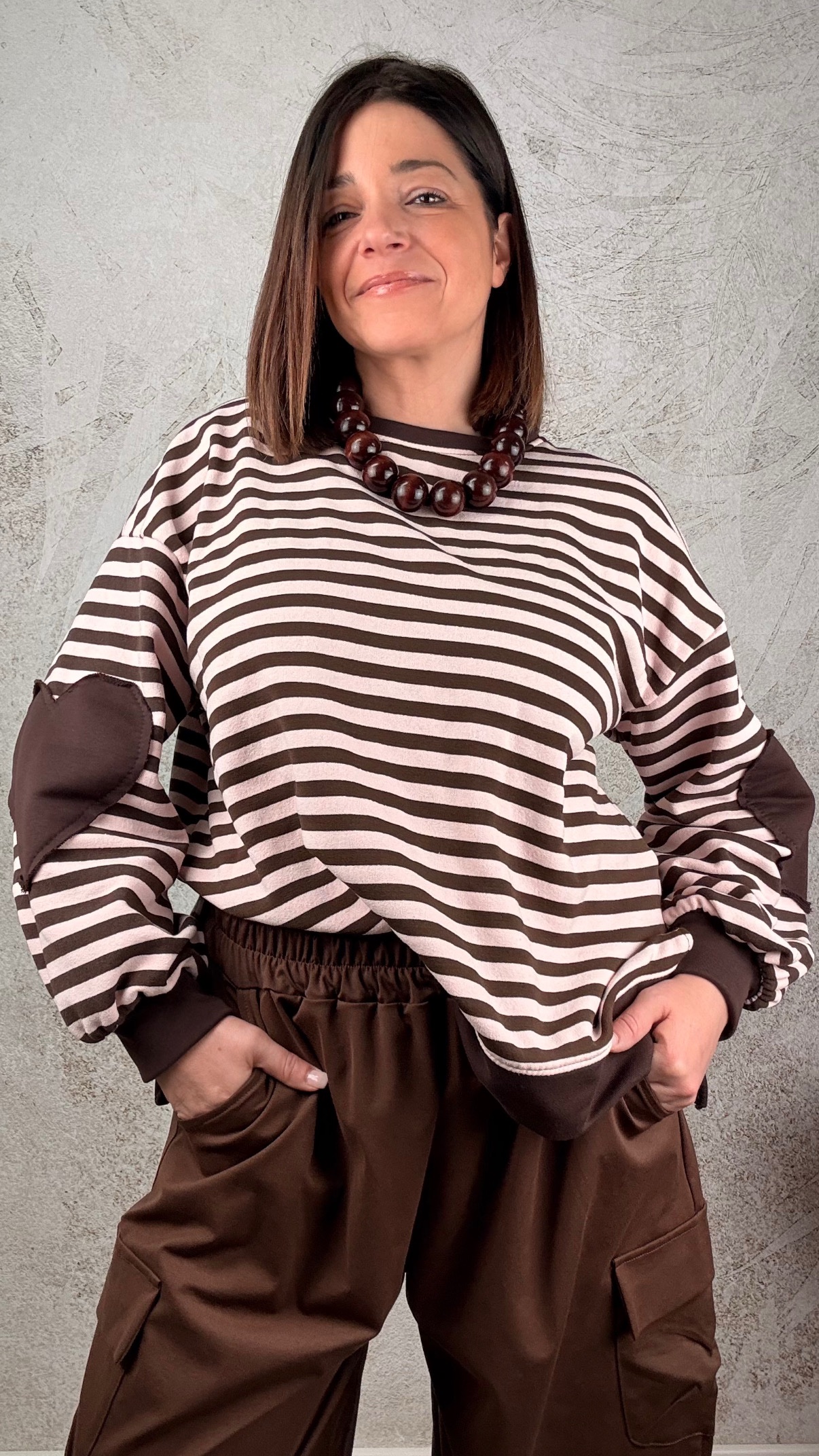 Felpa Iris rosa/moro - immagine 2